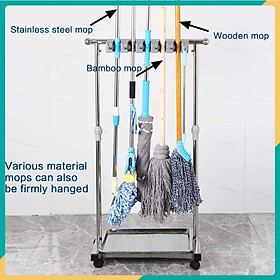 Mua Giá Treo Cây Lau Nhà Để Ráo Nước Inox Cao Cấp Cleaner có bánh xe di chuyển  ️ FREESHIP ️