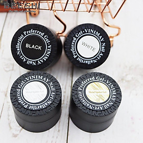 Gel nhện vinimay đen trắng nhũ vàng bạc làm móng chuyên nghiệp- beeshi shop nail