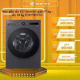 F2517RNTG - Máy giặt sấy LG Inverter giặt 17 kg - sấy 10 kg F2517RNTG GIẶT NƯỚC NÓNG GIẶT HƠI NƯỚC - HÀNG CHÍNH HÃNG - GIAO HCM