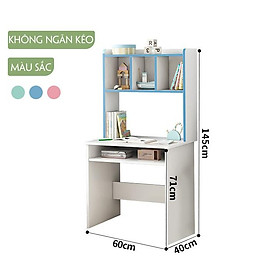 Mua Bàn học kèm giá sách gỗ cao cấp xử lý chống mối mọt kích thước 60x40x145cm  bàn học sinh không có ngăn kéo