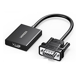 Dây chuyển đổi VGA sang HDMI màu đen dài 25cm Ugreen 50945  - Hàng chính hãng