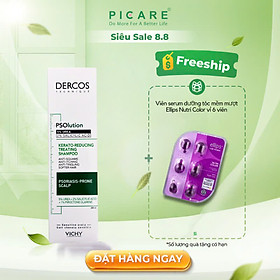 Dầu Gội Vichy Giảm Tình Trạng Bong Tróc Cho Da Đầu Gàu Và Ngứa Dercos PSOlution Keratoreducing Treatment Shampoo 200ml