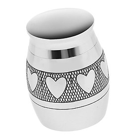 Heart Pattern Stainless Steel Cremation Urn Ash Memorial Container