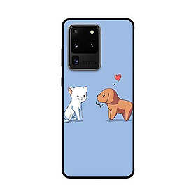 Ốp Lưng Dành Cho Samsung Galaxy S20 Ultra mẫu Tình Yêu Mèo Cún - Hàng Chính Hãng