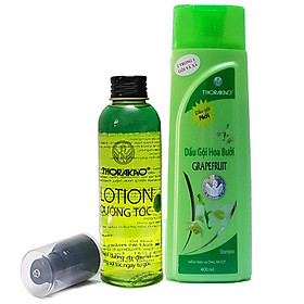 Combo dầu gội hoa bưởi ngăn rụng tóc Thorakao 400ml và Lotion tinh dầu bưởi Kích thích mọc tóc Thorakao 150ml