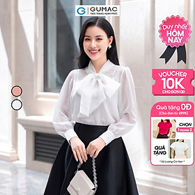 Áo kiểu thắt nơ vải tơ mềm mịn mát công sở đi tiệc sang trọng thời trang GUMAC AD09009