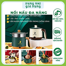 Mua Nồi Lẩu Điện Đa Năng Tặng Kèm Giá Hấp Nấu Hấp Chiên Xào Rán Nồi Lẩu MiNi Lòng Nồi Vân Đá Chống Dính Siêu Bền