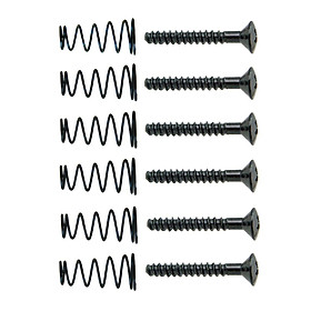 6 Pieces Iron Electric Guitar  Pickup Screws+Springs Set Black