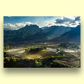 Mua Tranh Trang Trí Treo Tường Canvas Phong Cảnh Ruộng Bậc Thang Vùng Cao Tây Bắc Việt Nam - Công Nghệ In UV Nhật Bản - Màu Sắc Đẹp Rõ Nét