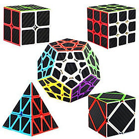 Bộ 5 Rubik carbon cao cấp - Tặng kèm đế