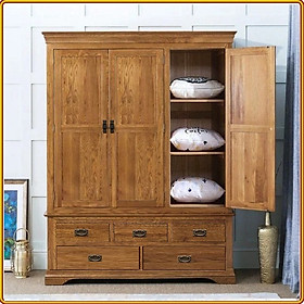 Mua Tủ áo 3 Cánh + 5 Ngăn Kéo Dưới gỗ Oak Juno Sofa