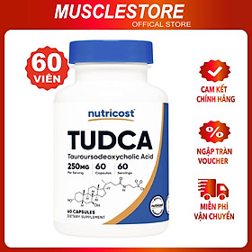Viên Uống Hỗ Trợ Gan Nutricost Tudca 250mg (60 Viên), Hỗ Trợ Bảo Vệ Gan, Thận, Tăng Cường Miễn Dịch