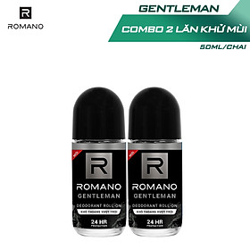 Combo 2 Lăn khử mùi Romano kháng khuẩn & khô thoáng cả ngày 50mlx2 Gentleman