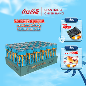 [TẶNG VOUCHER ESTEEM] Lốc 24 Lon Nước Tăng Lực Giải Khát Monster Energy Mango Loco Vị Xoài 355ml/Lon Sale 15.5 Coca-Cola Official Store