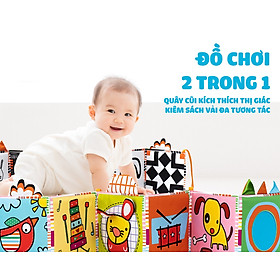 Sách Vải kiêm Quây cũi Kích thích thị giác cho bé 3 trong 1