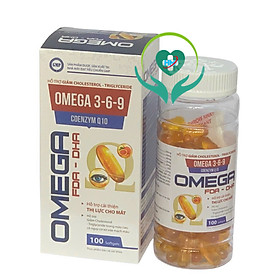 Viên uống dầu cá Omega 369 Coenzym Q10, Vinaphar, hộp 100 viên