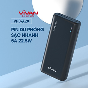 Mua Pin sạc dự phòng Sạc nhanh VIVAN 20.000mah VPB-A20 2 Input &  3 OutPut Chuẩn PD/QC 3.0 - Hàng Chính Hãng