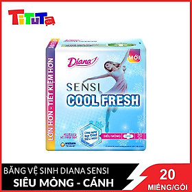 Băng vệ sinh Diana SENSI Cool Fresh siêu mỏng Cánh 20-1908