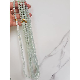 SỢI DÂY CHUỖI 108 HẠT CÓ VIÊN BI VÀNG MỚI ĐẸP ĐEO CỔ HAY NIỆM TỊNH TÂM ĐÁ CẨM THẠCH TỰ NHIÊN SIZE HẠT 7MM MÀU XANH NGỌC NHẸ BÓNG ĐẸP LẮM Ạ