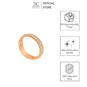 Nhẫn Nữ Danny Jewelry Bạc 925 Xi Vàng Hồng Thắt Bím Đính Đá Màu N0113