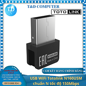 Mua USB WiFi Totolink N160USM chuẩn N tốc độ 150Mbps - Hàng chính hãng DGW phân phối