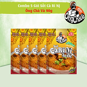 Combo 5 Gói Sốt Cà Ri Nị Kiểu Ấn Độ Ông Chà Và 90g (Indian Style Spicy Curry)