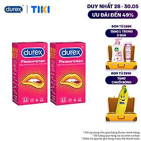 Combo 2 Bao cao su Durex Pleasuremax Hộp 12 Bao