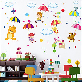 Decal dán tường cho bé yêu Cầu vòng (100 x 120 cm) trang trí nhà cửa sáng tạo mới lạ