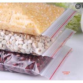 Mua 100g Túi Zip Trong Chỉ Đỏ To Size 12cm x 7cm (Zipper Dày Dặn  Tiện Lợi Đựng Các Món)