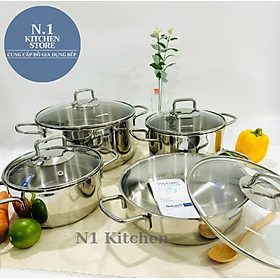 Bộ 4 nồi inox cao cấp Korkmaz Perla - A1606 - Hàng Chính Hãng