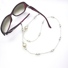 Glasses chain dây kính chuỗi hạt châu đen và trắng dây đeo chống rơi vỡ kính dây đeo khẩu trang airpod