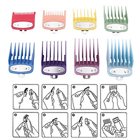 8x Hair Clipper Guards, Professional Hair Cutting Guide Combs Set for Hair Clippers