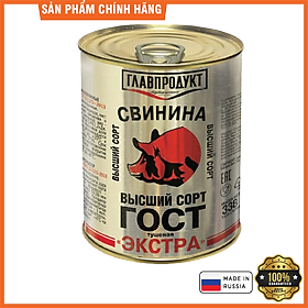 Thịt heo đóng hộp cao cấp ""Extra"" hiệu Glavproduct, 338 g