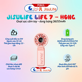 Mua Quạt sạc cầm tay gấp gọn JisuLife Life 7 - dung lượng 3600-5000mAh - Hàng chính hãng