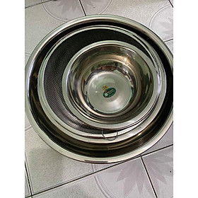Mua Bộ thau rổ inox 304 (1 thau size 24  2 thau size 32  1 thau size 38  1 rổ size 23  1 rổ size 29)