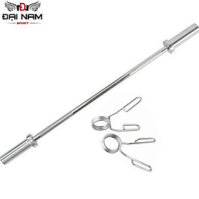 Đòn Tạ Dài 2m Inox Phi 50 (Nặng 12kg) Nhập Khẩu Đại Nam Sport + Kèm 2 Khóa Tạ