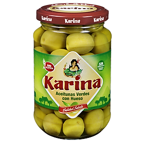 Trái oliu Karina Xanh nguyên hạt Green olives 360 GR