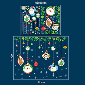 Combo Decal trang trí Noel - Noel ké xe phối Rèm châu ngộ nghĩnh ( 2 tấm )