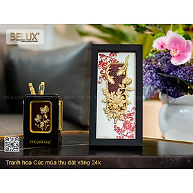 Mua Tranh hoa cúc mùa thu dát vàng 24k