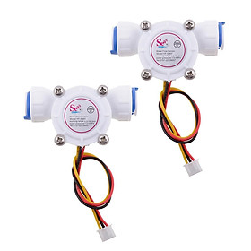 2Pieces 3/8'' Water Flow Sensor Flowmeter Hall Flow Sensor Water Control 0.3-10L/min