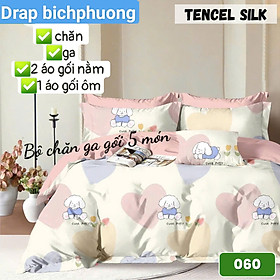 Bộ chăn drap gối Tencel vải Hàn Quốc , đỉnh cao mát , mềm mại { drap mền và 3 áo gối} HOẶC mền lẻ