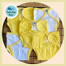 Combo 5 tả vải, tả dán cotton mềm, mịn cho bé sơ sinh Thái Hà Thịnh ( tặng kèm 1 đôi tất sơ sinh amigo như hình)