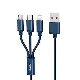 Mua Cáp Sạc (3 Đầu Lightning  Micro  Type-C ) Remax RC-131 + Tặng Kèm Ghế Đỡ Điện Thoại Chữ O - Hàng Chính Hãng