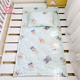 Bộ nệm gối cho bé đi học Katina House, vải tencel mềm mại, thoáng mát, phù hợp 5-10t