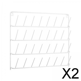 2xMetal Wall Hanging Thread Holder 32-Spool Sewing Thread Rack Organizer Tool