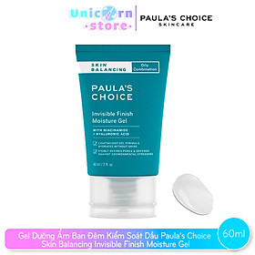 Gel dưỡng ẩm ban đêm cho da mềm mịn Paula’s Choice Skin Balancing Invisible Finish Moisture Gel 60ml