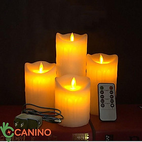 Mua Nến điện tử sinh động vỏ sáp thật điều khiển từ xa pin sạc
