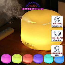 Máy Xông Tinh Dầu Ngọc Tuyết Trụ Tròn Có Led 7 Màu Hàng cao cấp