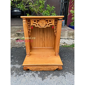 Mua Bàn thờ thần tài ông địa mẫu cột Tròn trơn 60 X 81cm - Gỗ Gõ Đỏ