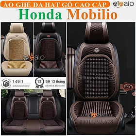 Áo trùm lót bọc ghế xe ô tô Honda Mobilio da PU hạt gỗ tự nhiên CAO CẤP